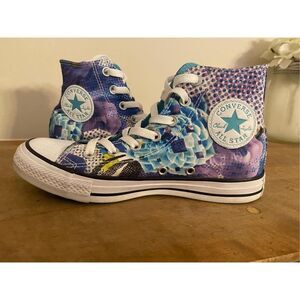 Converse 7 All Star Digital Floral sneakers shoes blue purple high top